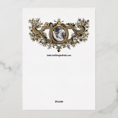Invitation En Aluminium Rococo Baroque Cartouche Flaming Coeurs & Oiseaux (Verso)