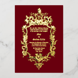 Invitation En Aluminium Rococo baroque Dragon du XVIIIe siècle Frontière R