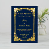 Invitation En Aluminium Rococo baroque français Mariage frontalier du XVII (Debout devant)