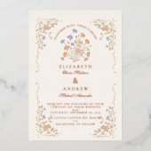 Invitation En Aluminium Rococo Floral Antique Frame Mariage (Recto)