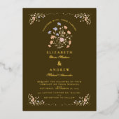 Invitation En Aluminium Rococo Floral Antique Frame Mariage (Recto)