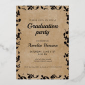 Invitation En Aluminium Rococo Vieux Papier Diplômé Photo Collage Graduati (Verso)