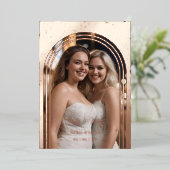 Invitation En Aluminium Romantic Arch Photo Frame Stained Glass Effect (Debout devant)
