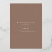 Invitation En Aluminium Romantic Brown Elegant Wedding (Verso)