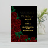 Invitation En Aluminium Romantic Fall mariage extérieur magnifiques roses  (Debout devant)