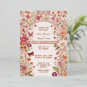 Invitation En Aluminium Romantic floral garden (Debout devant)