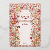 Invitation En Aluminium Romantic floral garden (Verso)