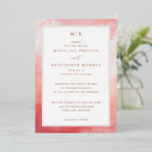 Invitation En Aluminium Romantic Pink Watercolor (Debout devant)