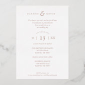 Invitation En Aluminium Romantic Rose Gold Flourish Ornament Wedding  (Verso)