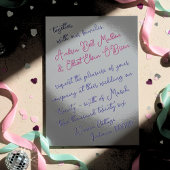 Invitation En Aluminium Romantic Spring Wedding Mauve, Purple & Silver