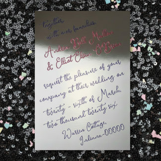 Invitation En Aluminium Romantic Spring Wedding Pink, Purple & Silver