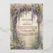Invitation En Aluminium Romantic Wisteria Arch Wedding (Recto)