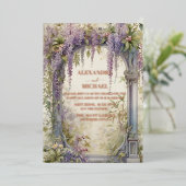 Invitation En Aluminium Romantic Wisteria Arch Wedding (Debout devant)