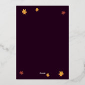 Invitation En Aluminium Romantique Automne Dahlia Réception de mariage (Verso)