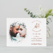 Invitation En Aluminium Romantique Élégant superposition effet de masse ph (Debout devant)