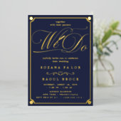 Invitation En Aluminium Romantique Gold Foil Emerald Flourdir Nous faisons (Debout devant)