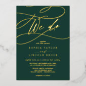 Invitation En Aluminium Romantique Gold Foil Emerald Flourdir Nous faisons (Recto)
