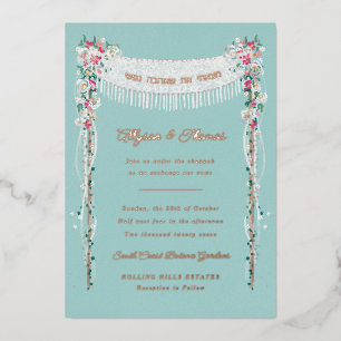 Invitation En Aluminium Romantique Mariage juif sous les Chuppah