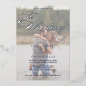 Invitation En Aluminium Romantique | Mariage photo défraîchi à l'huile d'a (Recto)