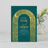 Invitation En Aluminium Romantique Moderne Mariage Celestin Turquoise Blue (Debout devant)