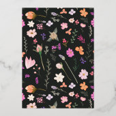 Invitation En Aluminium Romantique pastel fleurs sauvages printemps nuptia (Verso)