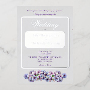 Invitation En Aluminium Romantique Poétique Lilac Aquarelle Mariage Floral