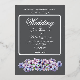 Invitation En Aluminium Romantique Poétique Lilac Aquarelle Mariage Floral