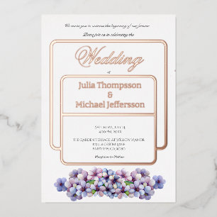 Invitation En Aluminium Romantique Poétique Lilac Aquarelle Mariage Floral