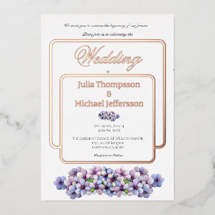 Invitation En Aluminium Romantique Poétique Lilac Aquarelle Mariage Floral