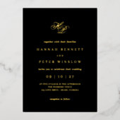 Invitation En Aluminium Romantique Script Monogramme Initiales Mariage noi (Recto)