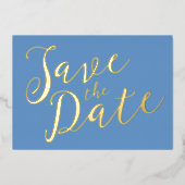 Invitation En Aluminium Romantique Script Wedding Enregistrer La Date Cart (Recto)