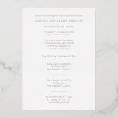 Invitation En Aluminium Romantique Silver Floral Wreath Photo (Verso)