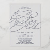 Invitation En Aluminium Romantique Silver Gris | Mariage de trame (Recto)