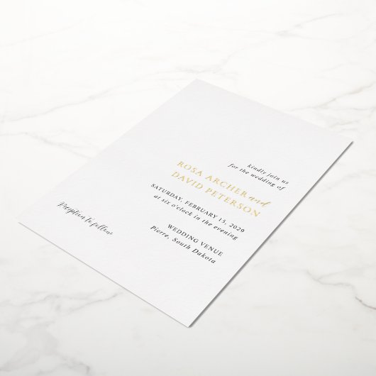 Invitation En Aluminium Rosa Elegant Mariage moderne (Rotation)