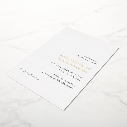Invitation En Aluminium Rosa Elegant Mariage moderne Enregistrer la date (Rotation)