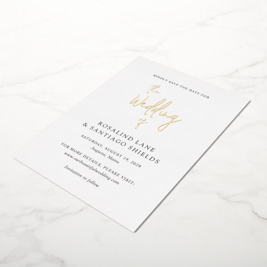 Invitation En Aluminium Rosalind Moderne Mariage élégant Enregistrer la da (Rotation)