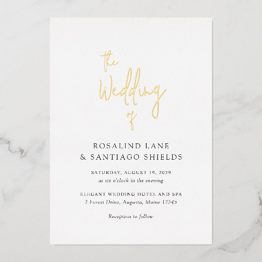 Invitation En Aluminium Rosalind Typographie moderne Mariage élégant (Recto)