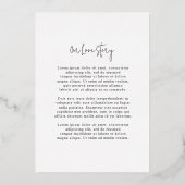Invitation En Aluminium Rosalind Typographie moderne Mariage élégant (Verso)