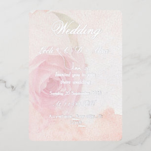Invitation En Aluminium rose argent chic 