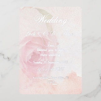 Invitation En Aluminium rose argent chic