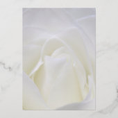 Invitation En Aluminium Rose blanche Elegant Mariage de dentelle or (Verso)