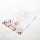 Invitation En Aluminium Rose Boho Floral Frame Mariage (Rotation)