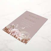 Invitation En Aluminium Rose Boho Floral Frame Mariage Real (Rotation)