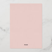 Invitation En Aluminium rose boho mariage or (Verso)