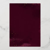 Invitation En Aluminium Rose Bourgogne Gold Floral Mariage de automne colo (Verso)