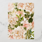 Invitation En Aluminium Rose chatoyant Gold Romance Mariage aquarelle (Verso)