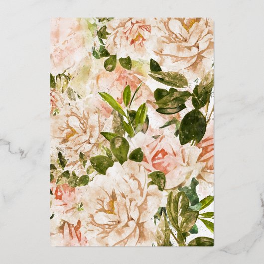 Invitation En Aluminium Rose chatoyant Gold Romance Mariage aquarelle (Verso)