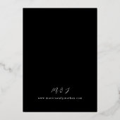 Invitation En Aluminium Rose chaud et bleu marine Mariage floral 3 noir (Verso)