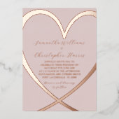 Invitation En Aluminium Rose chic Gold Mariage de coeur (Recto)