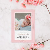 Invitation En Aluminium Rose Choisi Aimé Introduire Adopté Fille Bébé